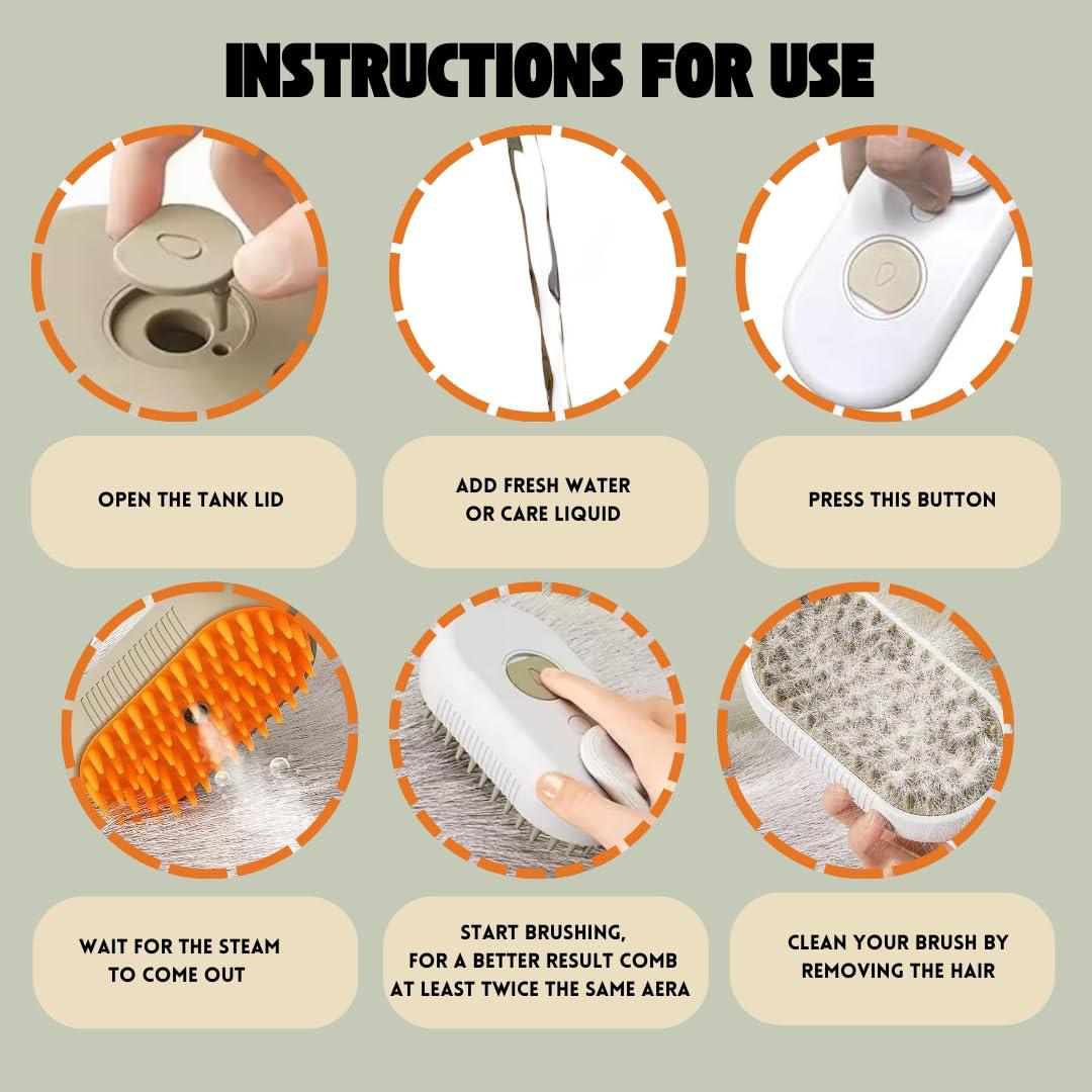 3-in-1 Viral Steamy Pet Brush